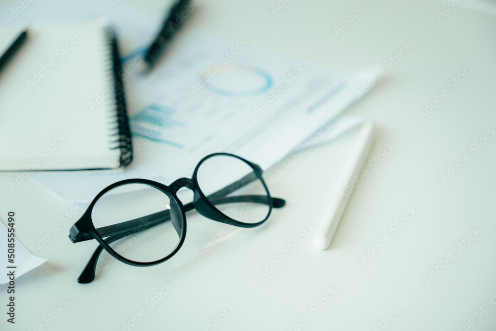 Close up image of black eyeglasses. Close up image of black eyeglasses.
