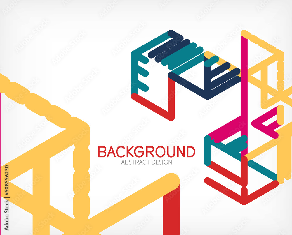 Abstract background. Color lines on white background. Linear abstract composition. Techno or business concept for wallpaper, banner, background, landing page Abstract background. Color lines on white background. Linear abstract composition. Techno or business concept for wallpaper, banner, background, landing page