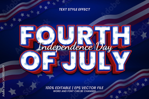 Fourth of July Editable Text effect 3D Style