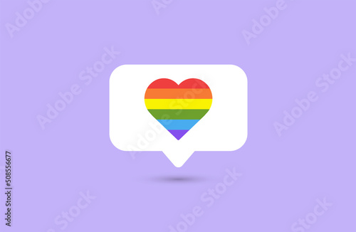 Free Download Social media likes lgbt icon. Pride LGBT heart. Like notification. Pride month june. Vector illustration - GFXLoad