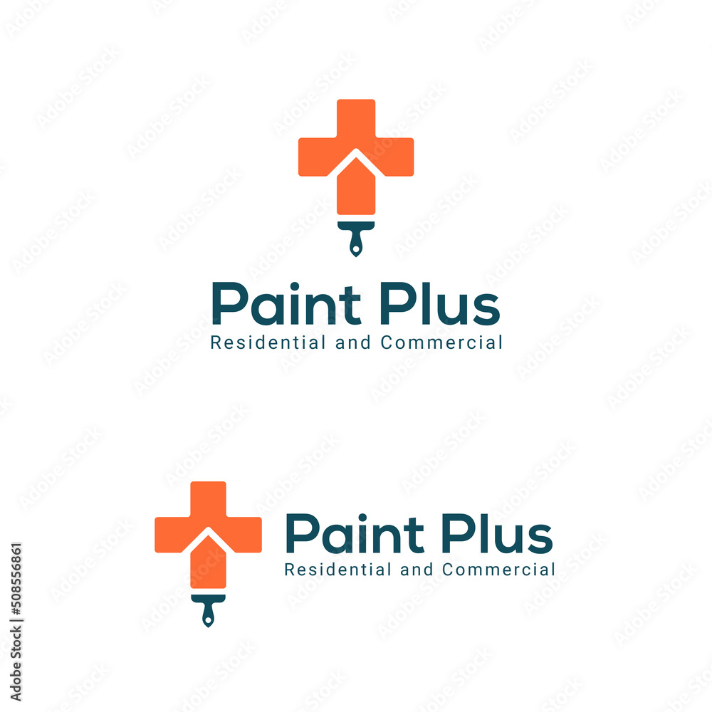 Obraz premium paint logo with a plus concept or plus logo Premium Vector