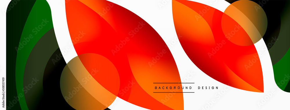 Creative geometric wallpaper. Minimal abstract background. Circle wave and round shapes composition vector illustration for wallpaper banner background or landing page Creative geometric wallpaper. Minimal abstract background. Circle wave and round shapes composition vector illustration for wallpaper banner background or landing page