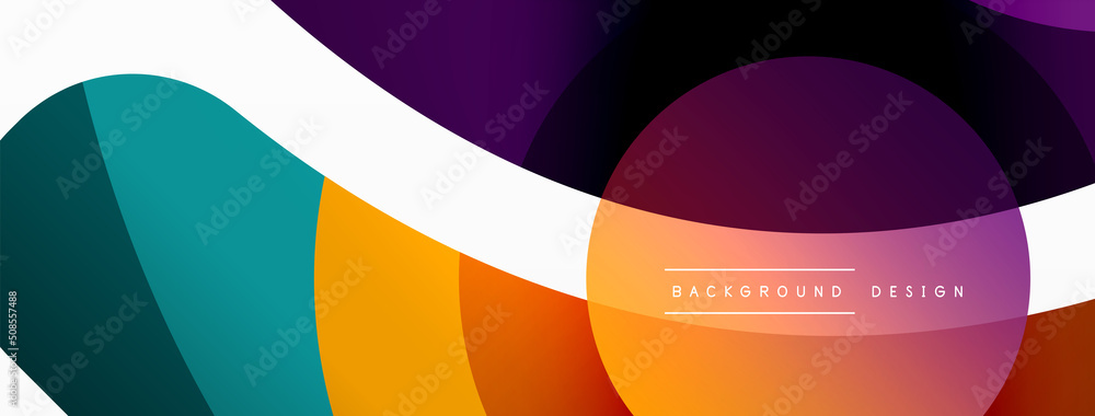 Creative geometric wallpaper. Minimal abstract background. Circle wave and round shapes composition vector illustration for wallpaper banner background or landing page Creative geometric wallpaper. Minimal abstract background. Circle wave and round shapes composition vector illustration for wallpaper banner background or landing page