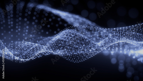 Abstract Science Technology background. Blue, Medical or Healthcare concept. 3D Render. photo