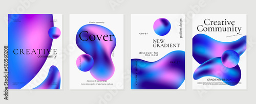 Fluid gradient background vector. Cute and minimal style posters with colorful, vibrant organic shapes and liquid color. Modern wallpaper design for social media, idol poster, banner, flyer. photo