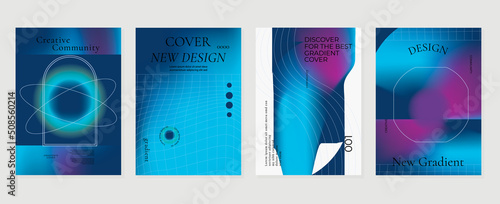 Fluid gradient background vector. Futuristic style posters with dark tone color, grid, geometric shapes and liquid color. Modern wallpaper design for social media, idol poster, banner, flyer.