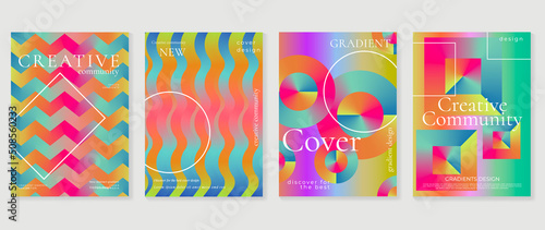 Fluid gradient background vector. Abstract and futuristic style posters with colorful, vibrant geometric shapes and liquid color. Modern wallpaper design for social media, idol poster, banner, flyer.