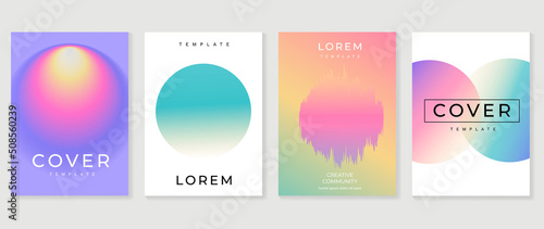 Fluid gradient background vector. Abstract and futuristic style posters with vibrant color, circle shapes and gradient color. Modern wallpaper design for social media, idol poster, banner, flyer.