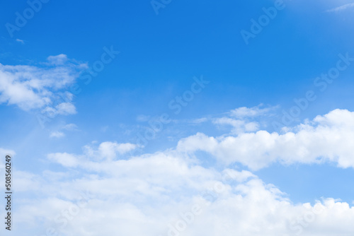 Blue sky with clouds. Sky background. Selective focus