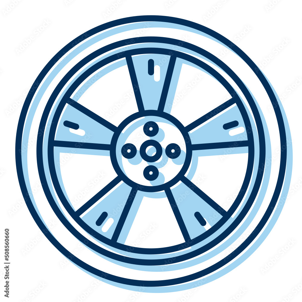car wheel icon on transparent background