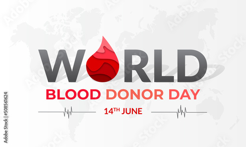 Happy World Blood Day June 14th Banner Design. Blood donor day illustration on isolated background