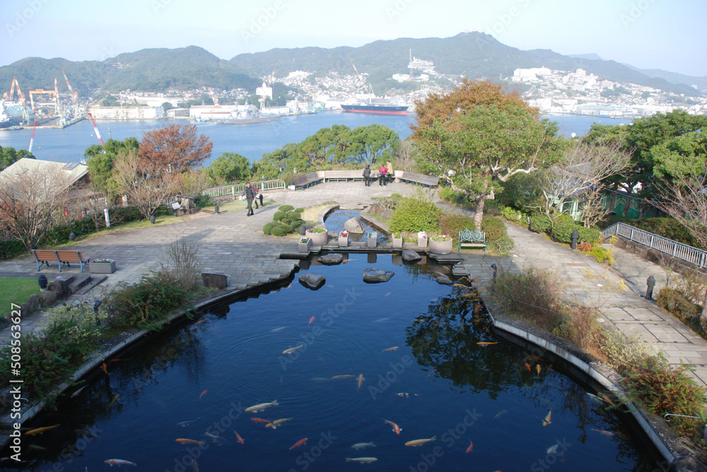 Fototapeta premium panorama view of Nagasaki port / 長崎港のパノラマビュー