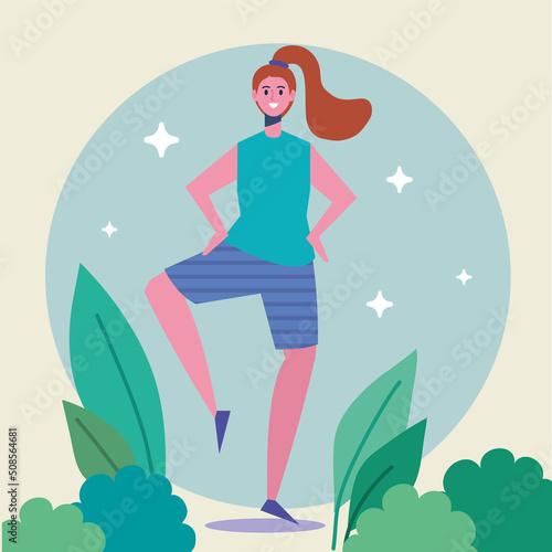 woman practicing exercise