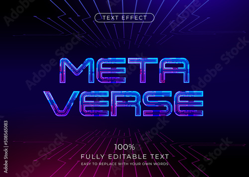 Futuristic technology text effect. Editable font style