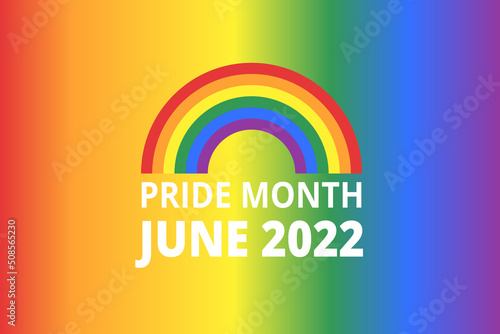 Pride month 2022, 2023, 2024 LGBTQ Pride Flag Colours Rainbow Pride symbol with heart,LGBT, minorities, gays and lesbians sign,logo,icon Background photo