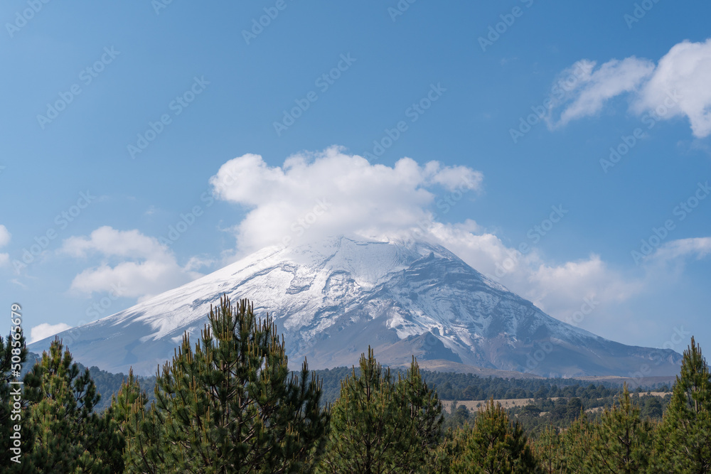 popocatepetl volcano in puebla mexico