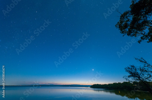 Stars in the early evening over St Georges Basin