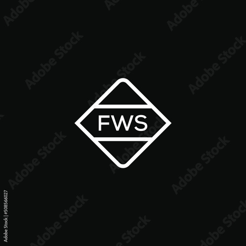 FWS 3 letter design for logo and icon.FWS monogram logo.vector illustration with black background. photo