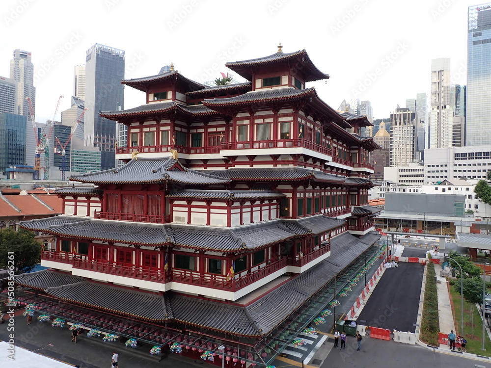 Fototapeta premium Singapore Temple, Buddha Tooth Relic Temple