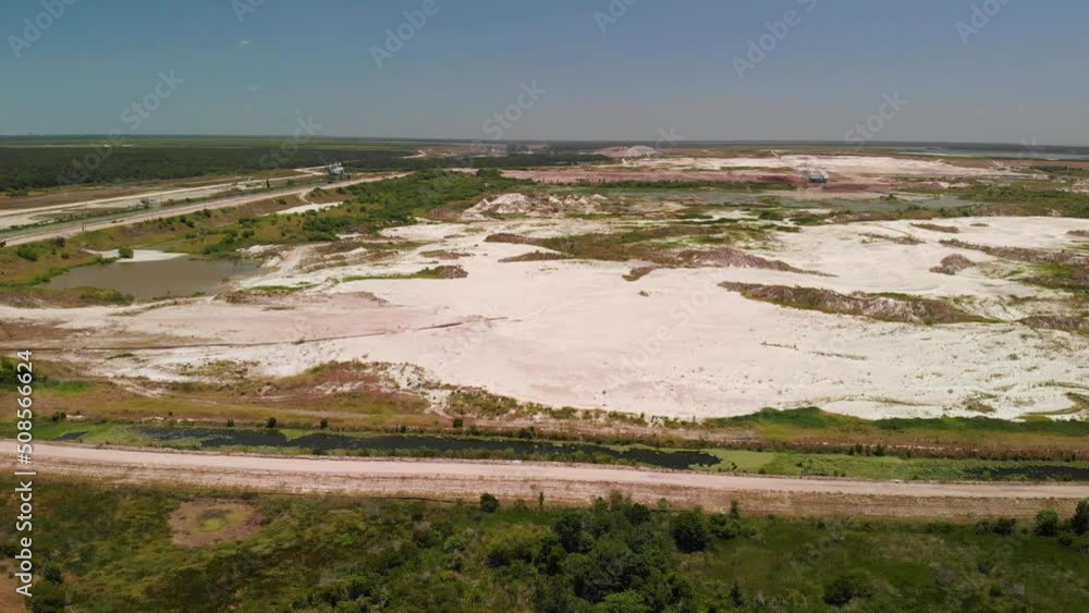 Aerial view of opencast mining quarry in rural Florida Aerial view of opencast mining quarry in rural Florida