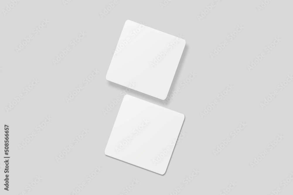Blank square business card for mockup. 3D Render.
Blank square business card for mockup. 3D Render.