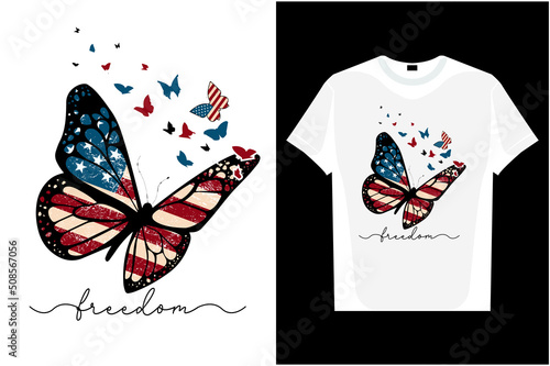4th of July USA Flag Sublimation t shirt design