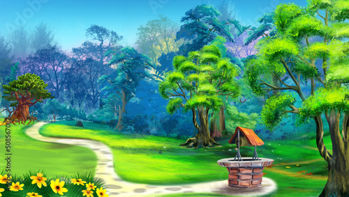 Well in the yard in the village