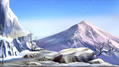 Snow-capped mountain peak