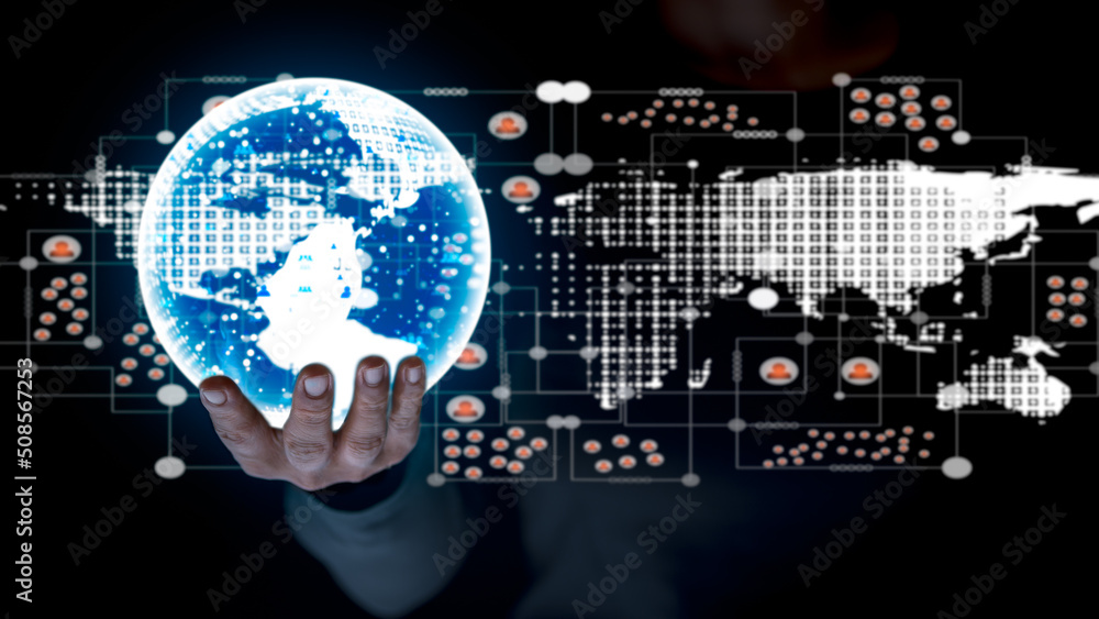 business network communication, and technology concept. business network communication, and technology concept.
