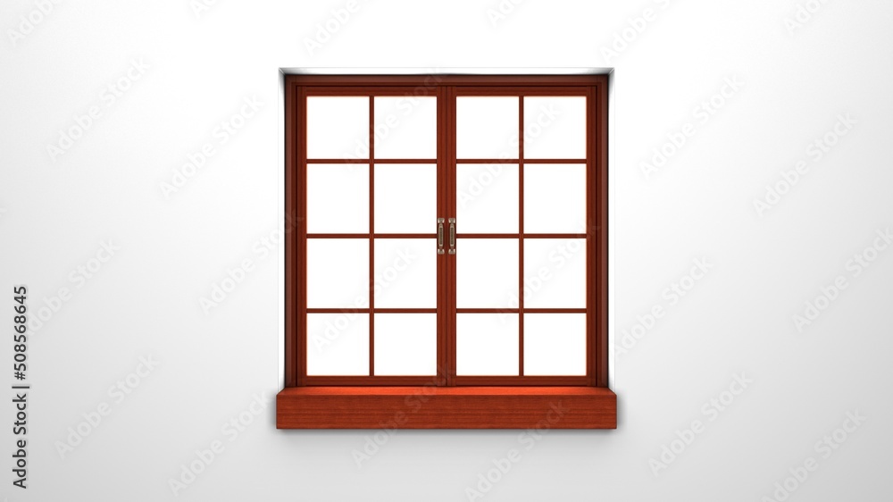 Wooden window with white background.
3d rendering illustration.
Wooden window with white background.
3d rendering illustration.