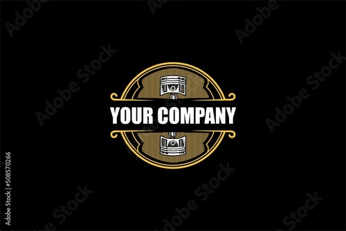 LUXURY PISTON IN MOTOR LOGO VINTAGE