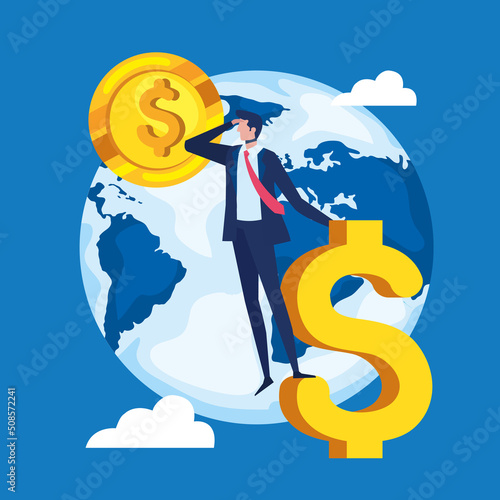 businessman with dollar symbol