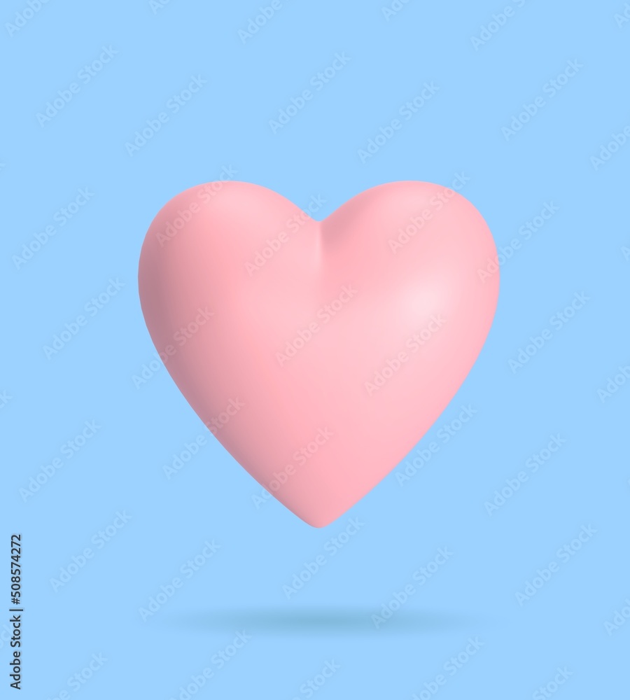 pink heart on blue background. 3d render pink heart on blue background. 3d render