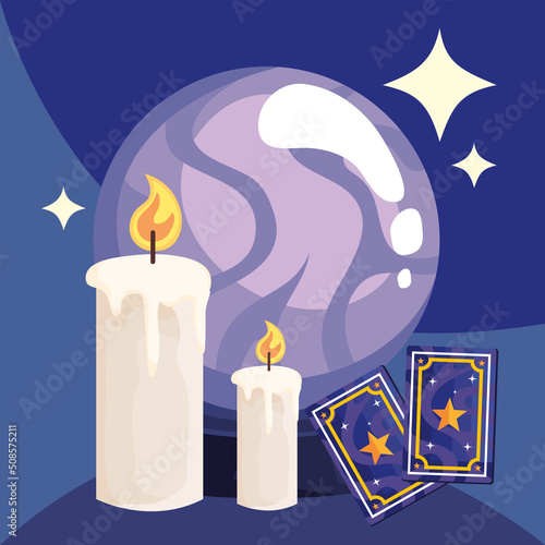 crystal ball with candles