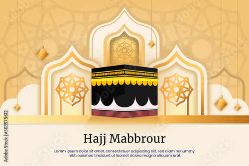 Hajj Mabror Gold Realistic Background