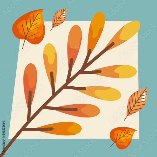 autumn season square frame