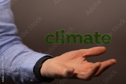 climate word modern in green
