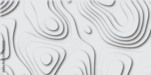 Abstract background with waves. Abstract papercut and multi layer cutout geometric pattern on vector, Abstract soft white background with waves, textured Papercut.
