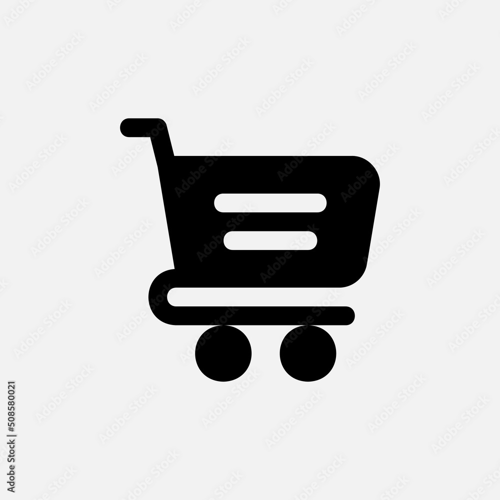 Shopping cart icon in solid style about essentials, use for website mobile app presentation Shopping cart icon in solid style about essentials, use for website mobile app presentation