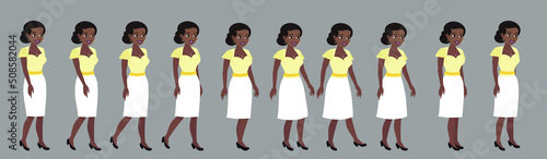The gait of an African woman. Sequences for animation.