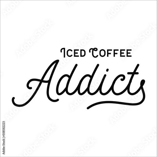 iced coffee addict design eps