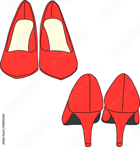 前から見たハイヒールと後ろから見たハイヒール