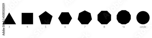 Black polygonal geometric shapes. Triangle and square elements