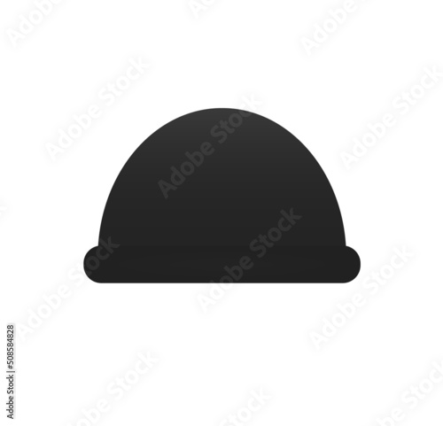 Black knitted hat. Unisex padded cap with fashionable design