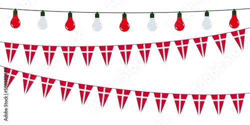 3D Garlands of Denmark on a white background 