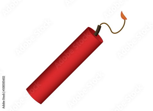 Stick of dynamite with burning wick