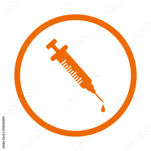 Anesthesia, healthcare icon. Orange color vector EPS.