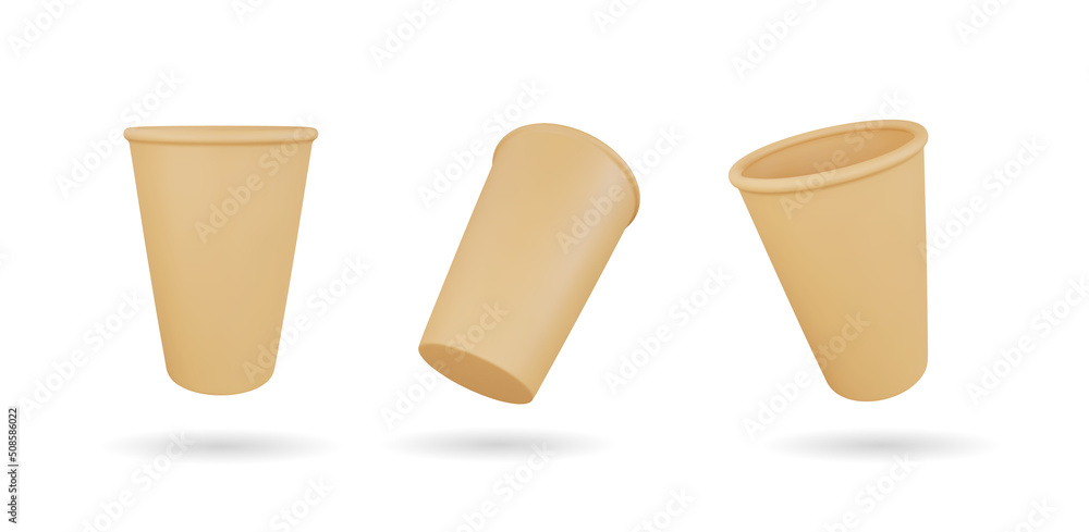 Realistic 3d disposal cup vector object illustration Realistic 3d disposal cup vector object illustration
