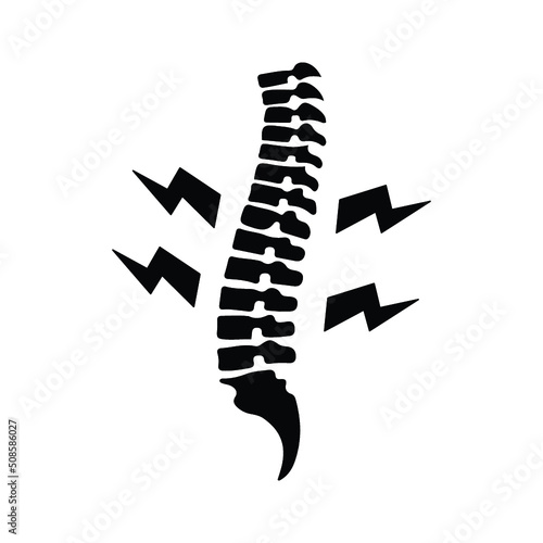 Musculoskeletal disorders icon. Black vector graphics.