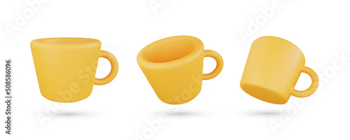 Realistic 3d coffee cup vector object illustration